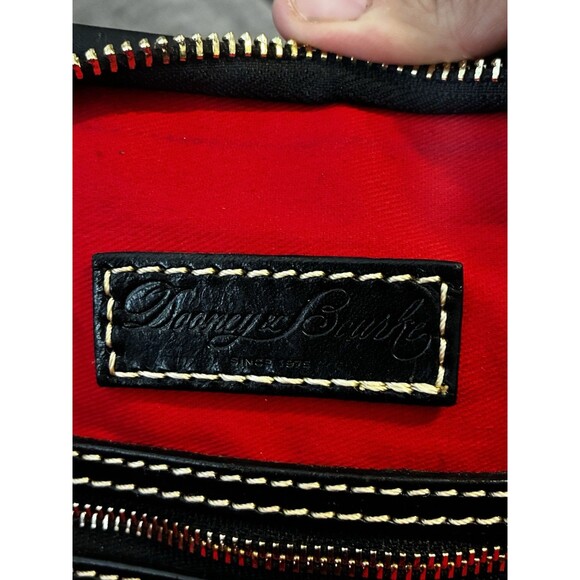 Dooney and Bourke Handbag Black Ostrich Embossed Leather - Picture 6 of 8